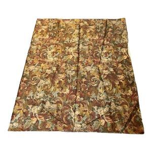 Vintage Floral Paisley Autumn Colors Formal Lined Brown Fall Tablecloth 52.75x86